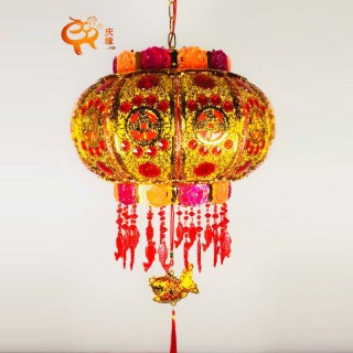 庆缘LED金花旋转灯笼