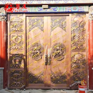 錾道文化  古建大门铜雕