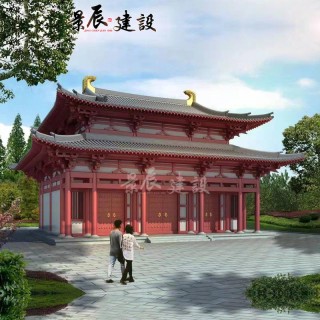 景辰建设 寺庙走廊凉亭等设计 室内装修