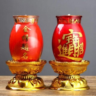 招财酥油灯 供佛长明灯 3天斗烛蜡烛台酥油灯座家用批发