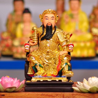 12寸 树脂佛像 镀金 托塔李天王 托塔天王佛像 李靖神像 四大天王 