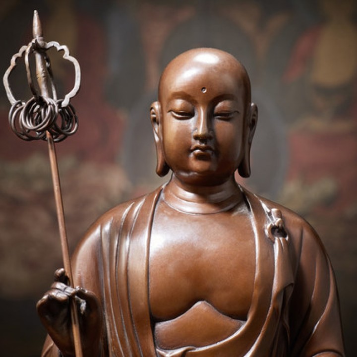 纯铜佛像 地藏王菩萨 娑婆三圣地藏菩萨佛像摆件 