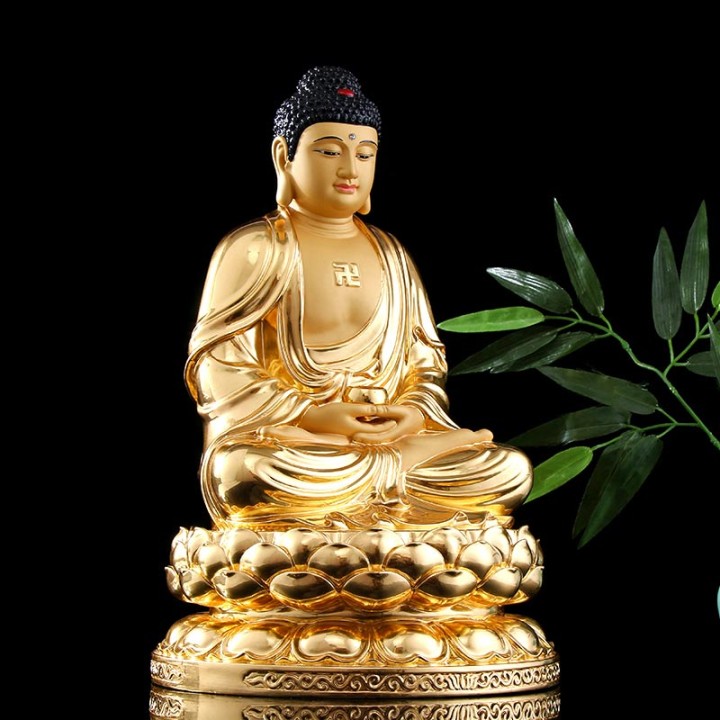 台湾手工贴金释迦牟尼佛药师佛像纯铜如来佛祖阿弥陀佛
