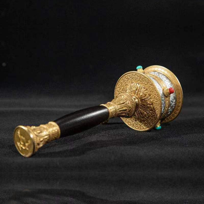 西藏藏式转经桶小号转经轮手摇转经筒家用六字真言双轴