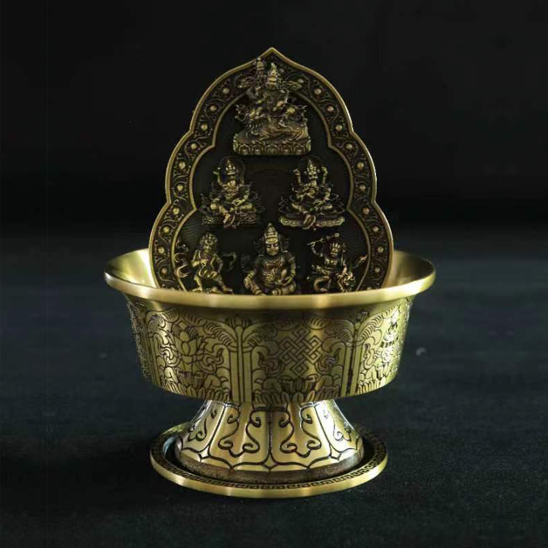 纯铜水财神五姓财神佛像佛堂摆件金色密宗居家用供奉鎏金民族用品