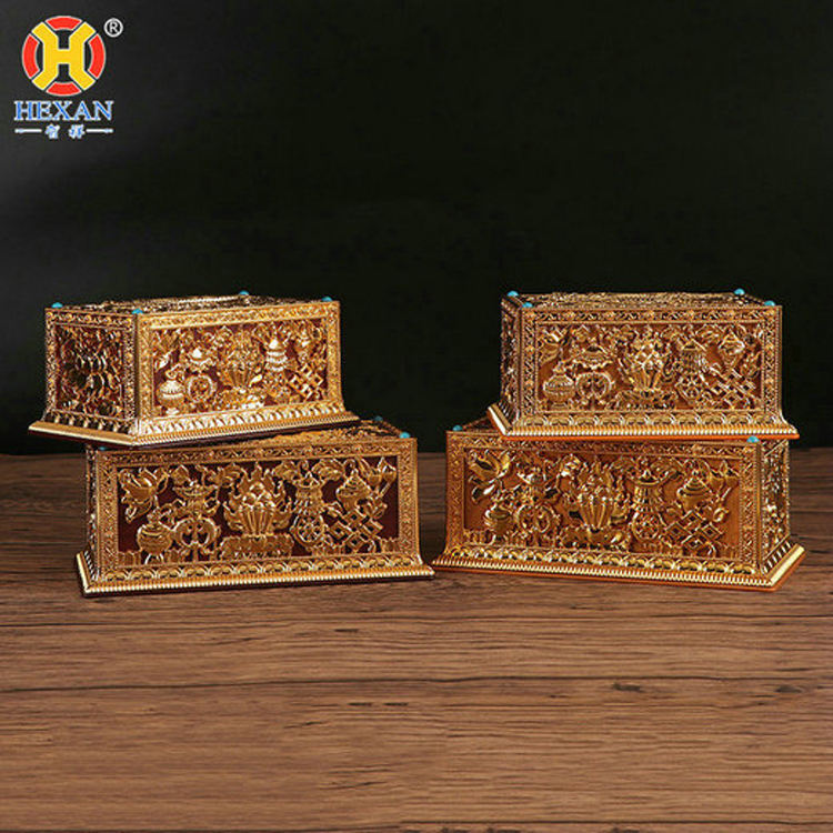 厂家特价藏式密宗佛教八吉祥纸巾收纳盒客厅餐厅车载小号抽纸巾盒