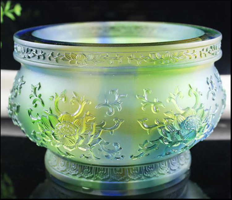 锋明琉璃  净莲香炉