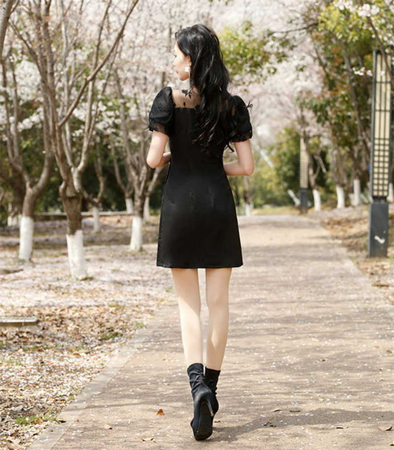 新款少女小个子短款旗袍连衣裙泡泡袖优雅时尚日常旗袍