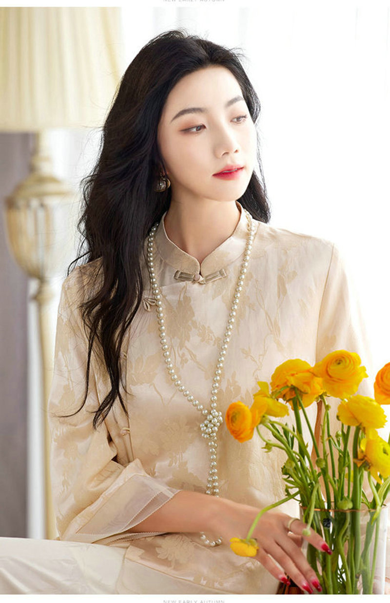 复古斜襟盘扣民族风日常款上衣外套茶服