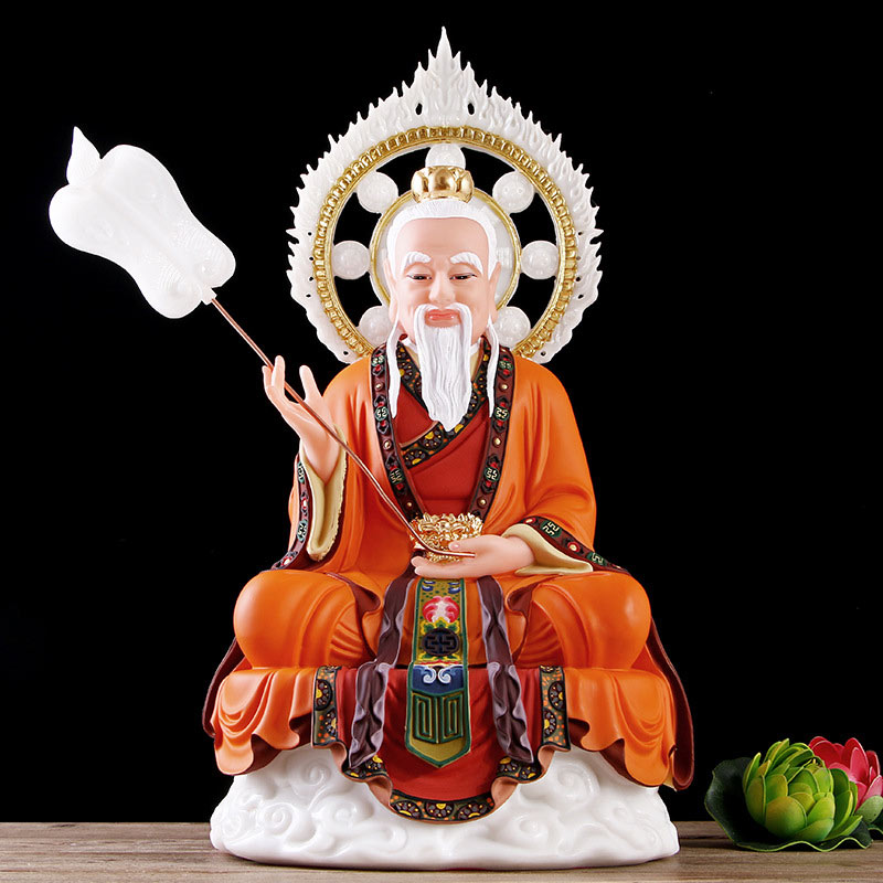 汉白玉石雕三清祖师神像摆件家用太上老君道德天尊道教三清道祖像 