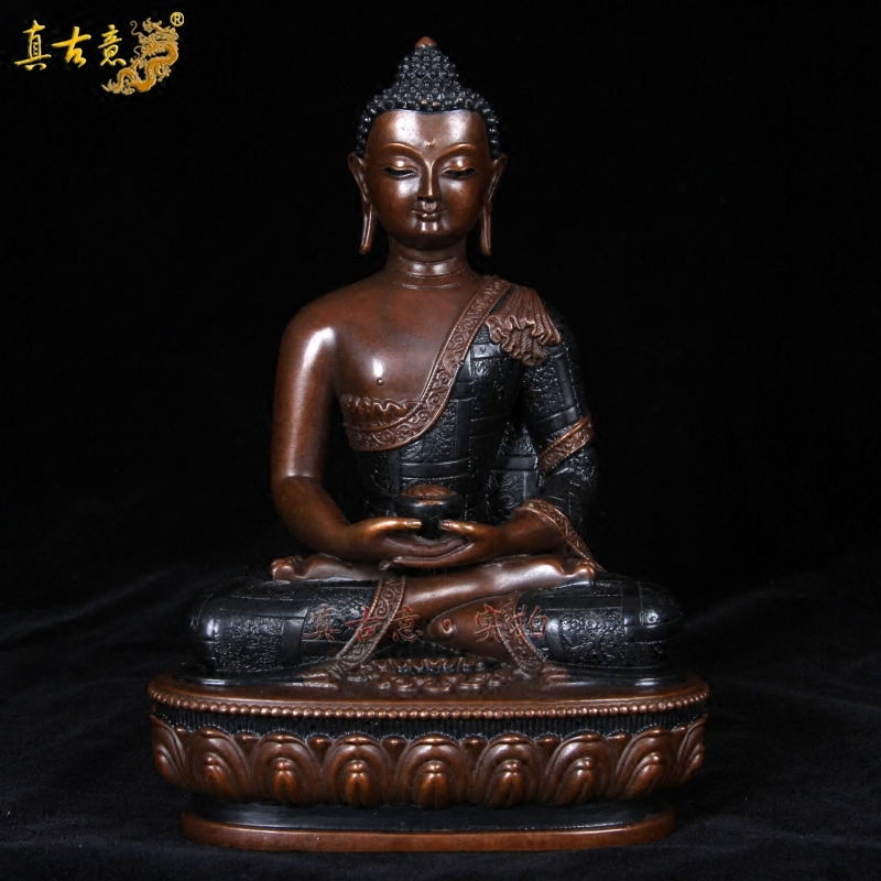 纯铜三宝佛摆件密宗铜释迦牟尼佛药师佛阿弥陀佛三世佛尼泊尔佛像 
