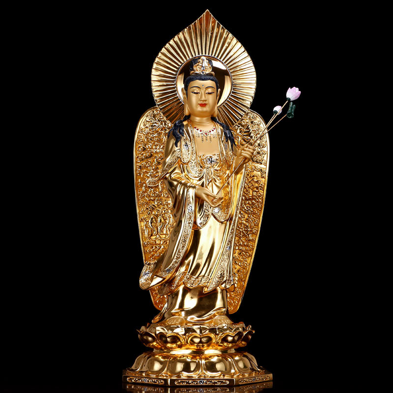 西方三圣佛像 家用供奉客厅观音菩萨大势至阿弥陀佛佛像 