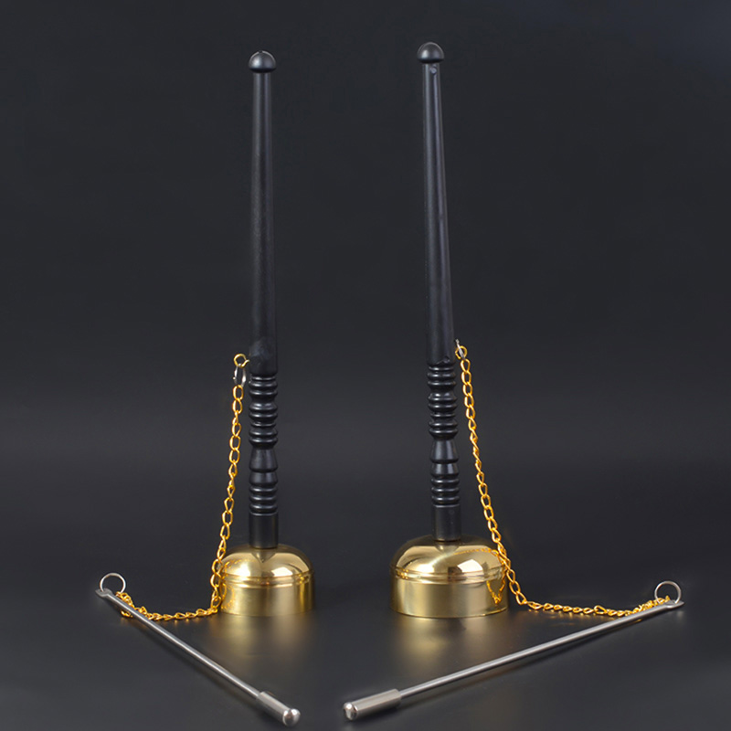 寺庙法会引磬佛教用品法器纯铜直杆引磬长柄引庆铜磬引擎佛乐铜钟 