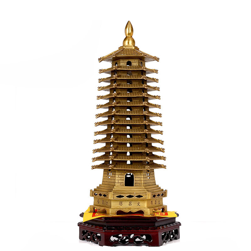 纯铜文昌塔摆件 九层十三层塔办公室书桌助学业办公室装饰 