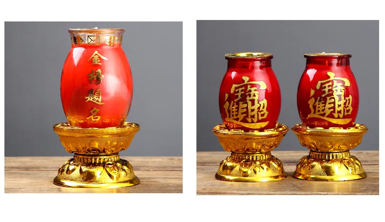 招财酥油灯 供佛长明灯 3天斗烛蜡烛台酥油灯座家用批发