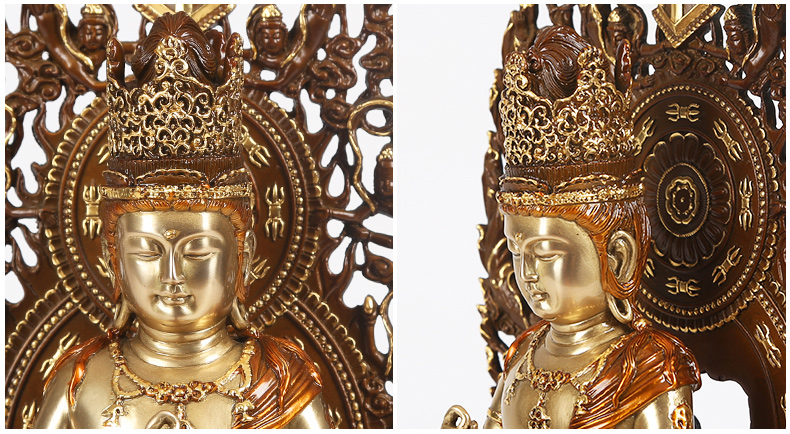 纯铜大日如来佛像摆件佛祖佛像家居工艺品佛堂摆设本命佛 