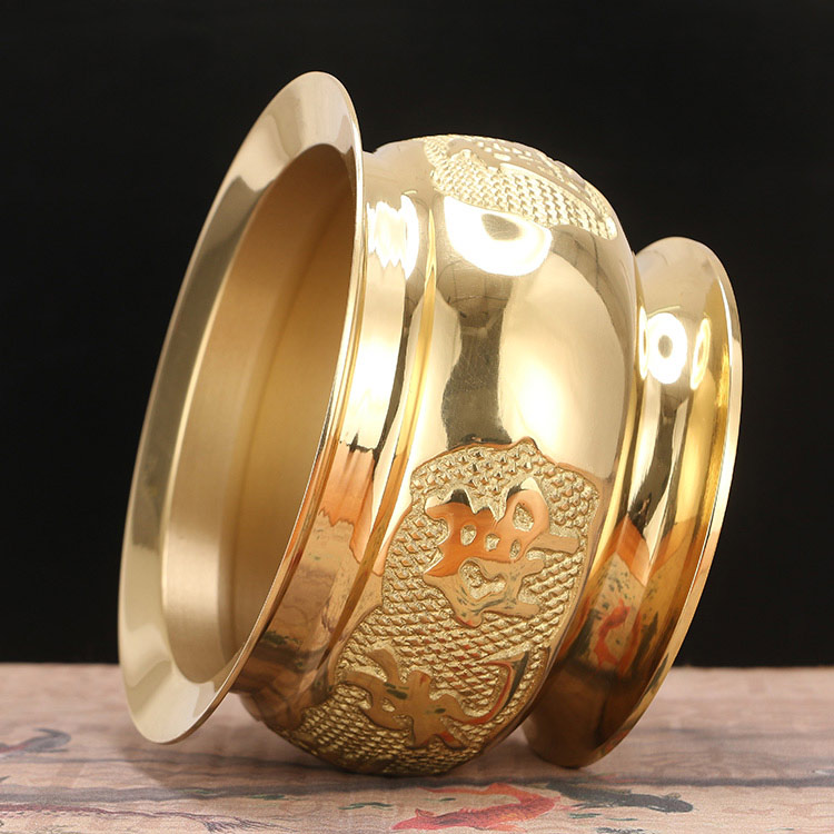 供佛香炉佛字心经炉佛堂供奉香薰炉香插立香盘香炉黄铜