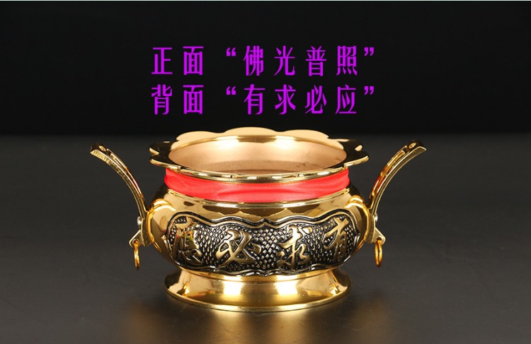 供佛香炉 佛堂供奉香薰炉 线香 立香铜香炉 家居工艺摆件 