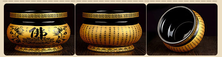 居室佛具陶瓷香炉 佛教用品佛堂香插供佛线香炉莲花心经 