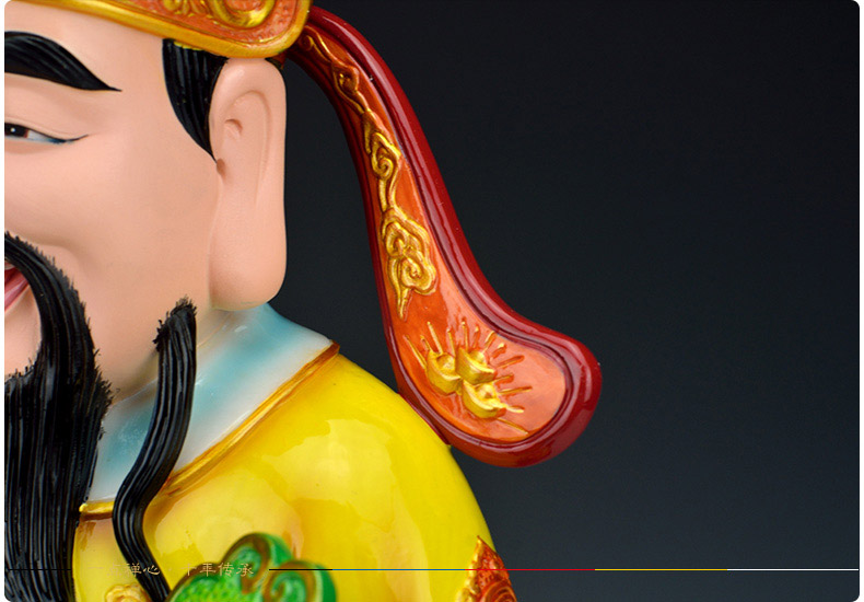  陶瓷文财神爷佛像供奉摆件店铺开业礼品/五彩财神爷