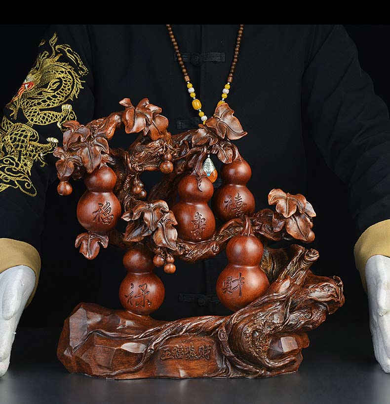 招财葫芦摆件客厅新中式家居酒柜装饰品博古架玄关工艺品创意摆设 