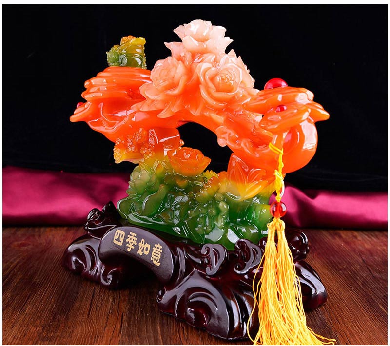 玉如意摆件乔迁新居礼品客厅酒柜装饰品摆件博古架玄关电视柜新房 