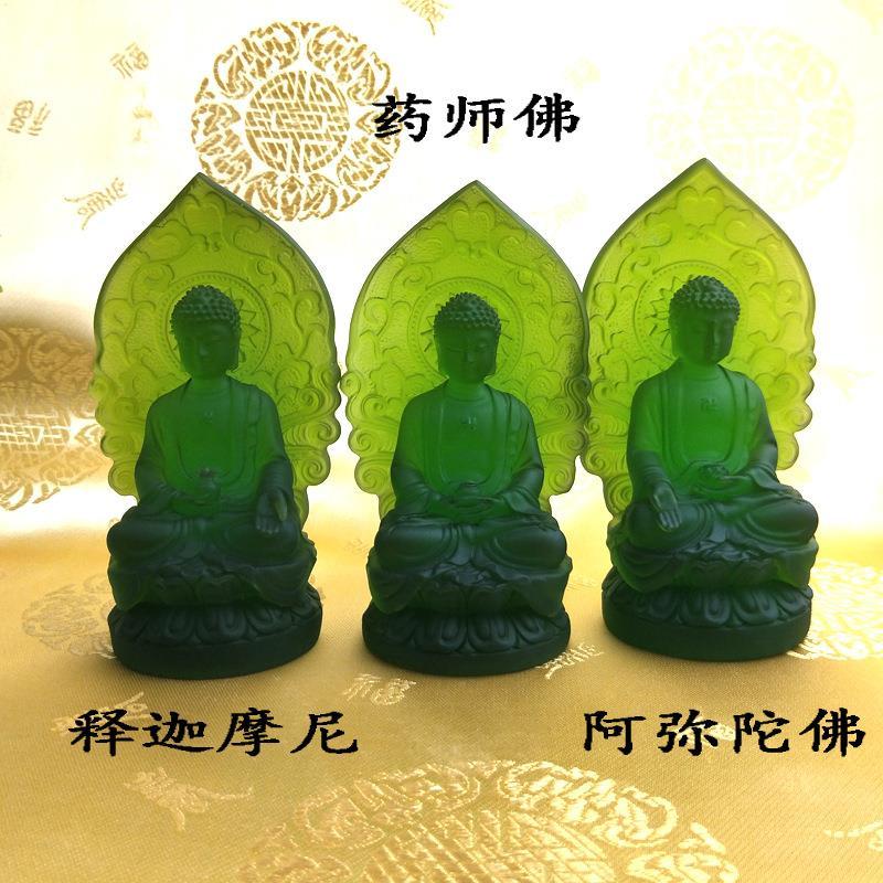 寺庙摆件释迦牟尼佛万佛墙供奉5寸仿琉璃药师佛佛教用品琉璃佛像
