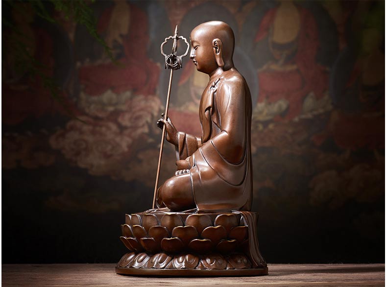 纯铜佛像 地藏王菩萨 娑婆三圣地藏菩萨佛像摆件 