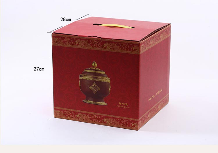新款藏式佛教用品八宝祥瑞盒藏族干果供品谷物糌粑收纳盒厂家批发